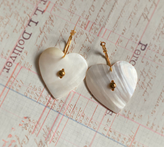 Mother of pearl heart studs